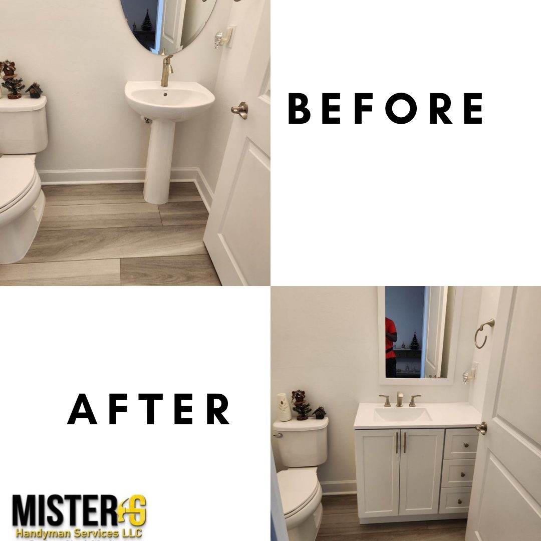 Before and after: powder room vanity refresh