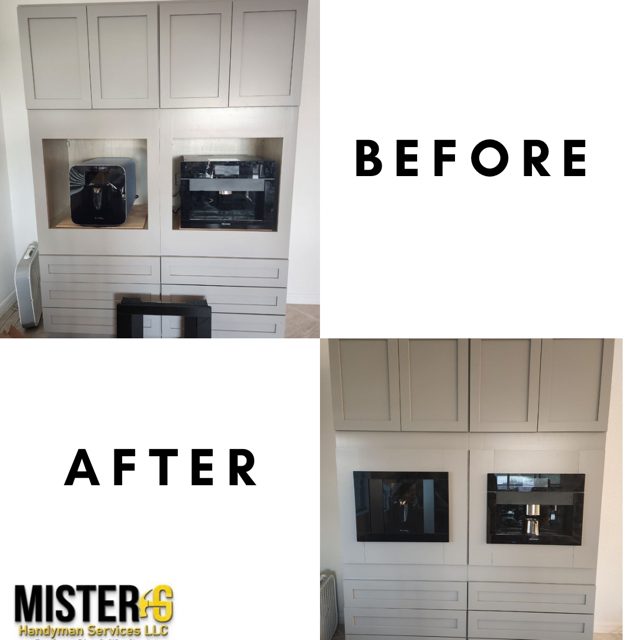 Before and after: built-in wall oven cabinetry